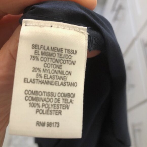 W by Worth sleeveless navy cotton/nylon + black ruffle top, size S - Picture 3 of 9